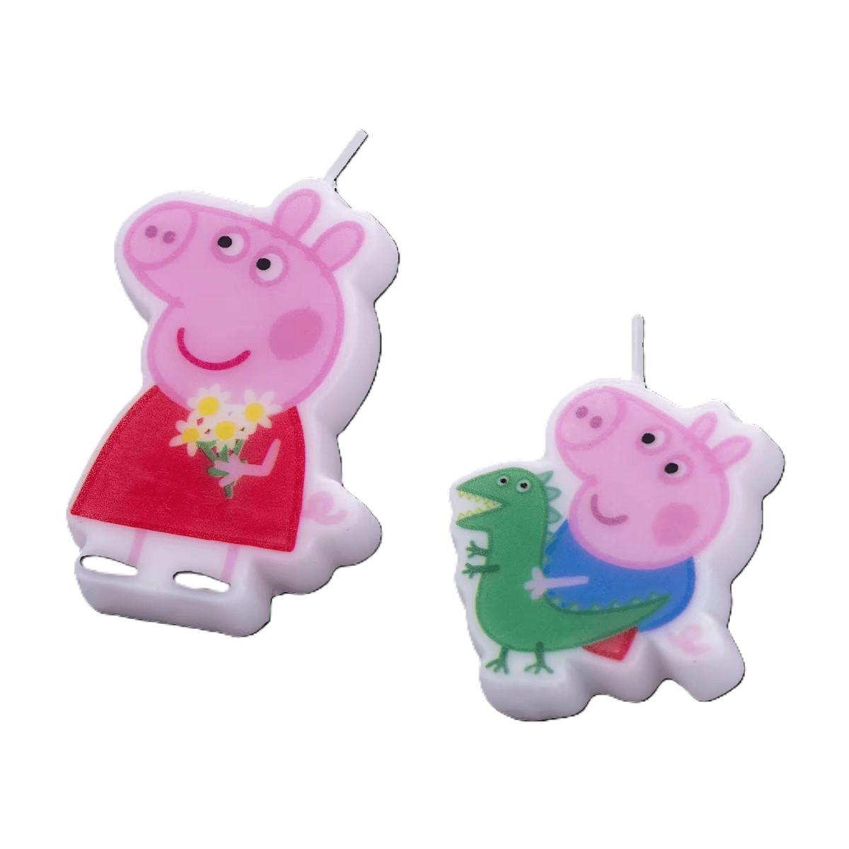 Rojstnodnevne Svečke, 2 V Setu, Pujsa Pepa - večbarvno, Trend, parafin (1/12/17cm) - Dr.Oetker