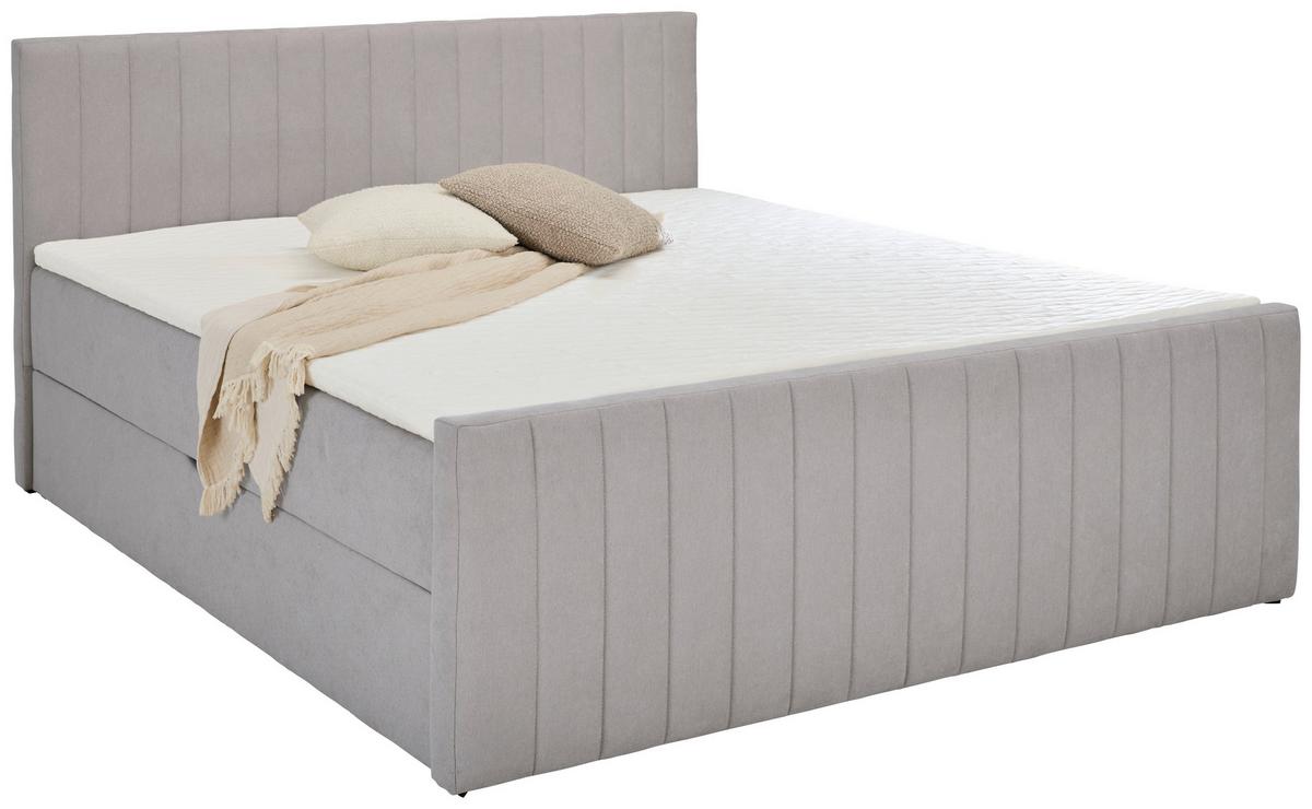 Box Krevet Sontje - svijetlo siva/crna, Konvencionalno, tekstil/plastika (160/200cm) - Modern Living