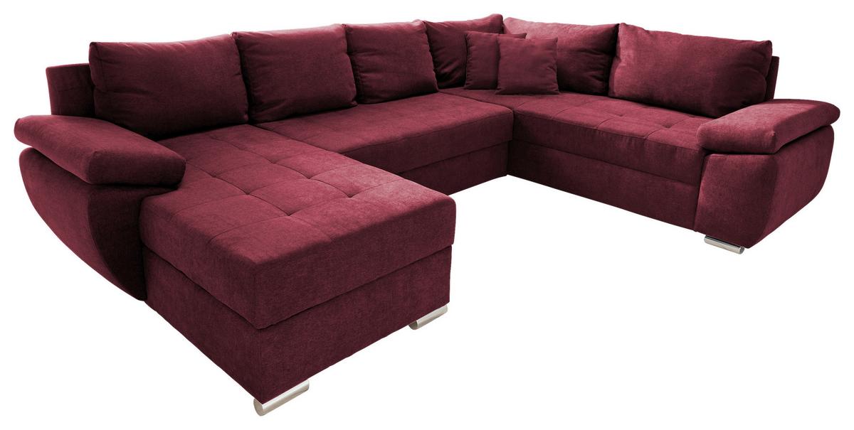 DUŻY NAROŻNIK TERANA - jagodowy/kolor chromowy, Konventionell (157/305/219cm) - Livetastic