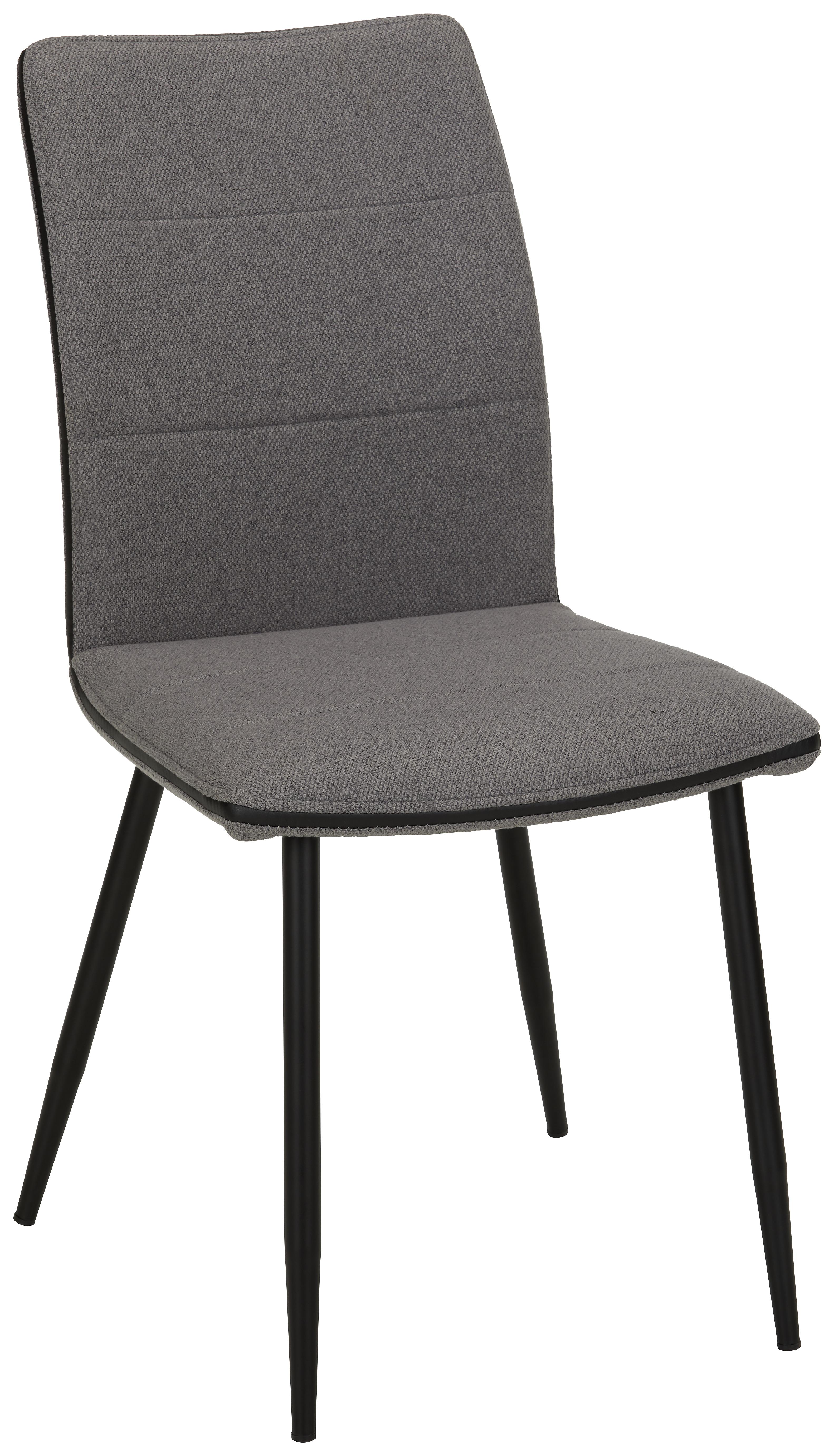 Stuhl in Grau - Schwarz/Grau, Modern, Textil/Metall (45/87/57cm) - Modern Living