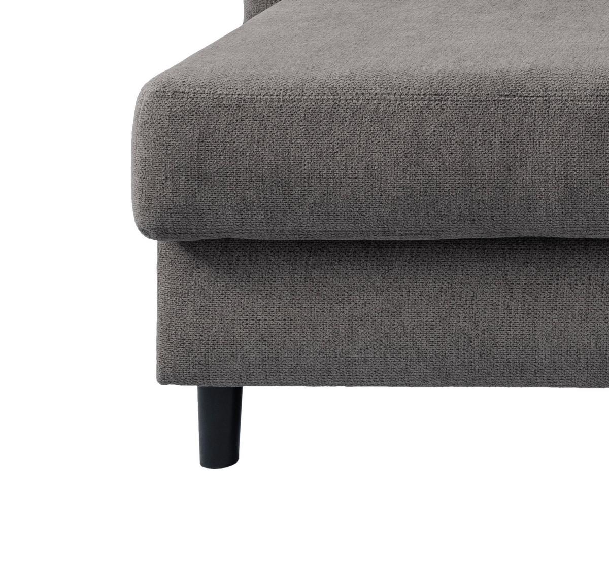 Wohnlandschaft Brizzini Graubraun Chenille - Graubraun/Hellgrau, MODERN, Holz/Textil (176/250-280cm) - Livetastic