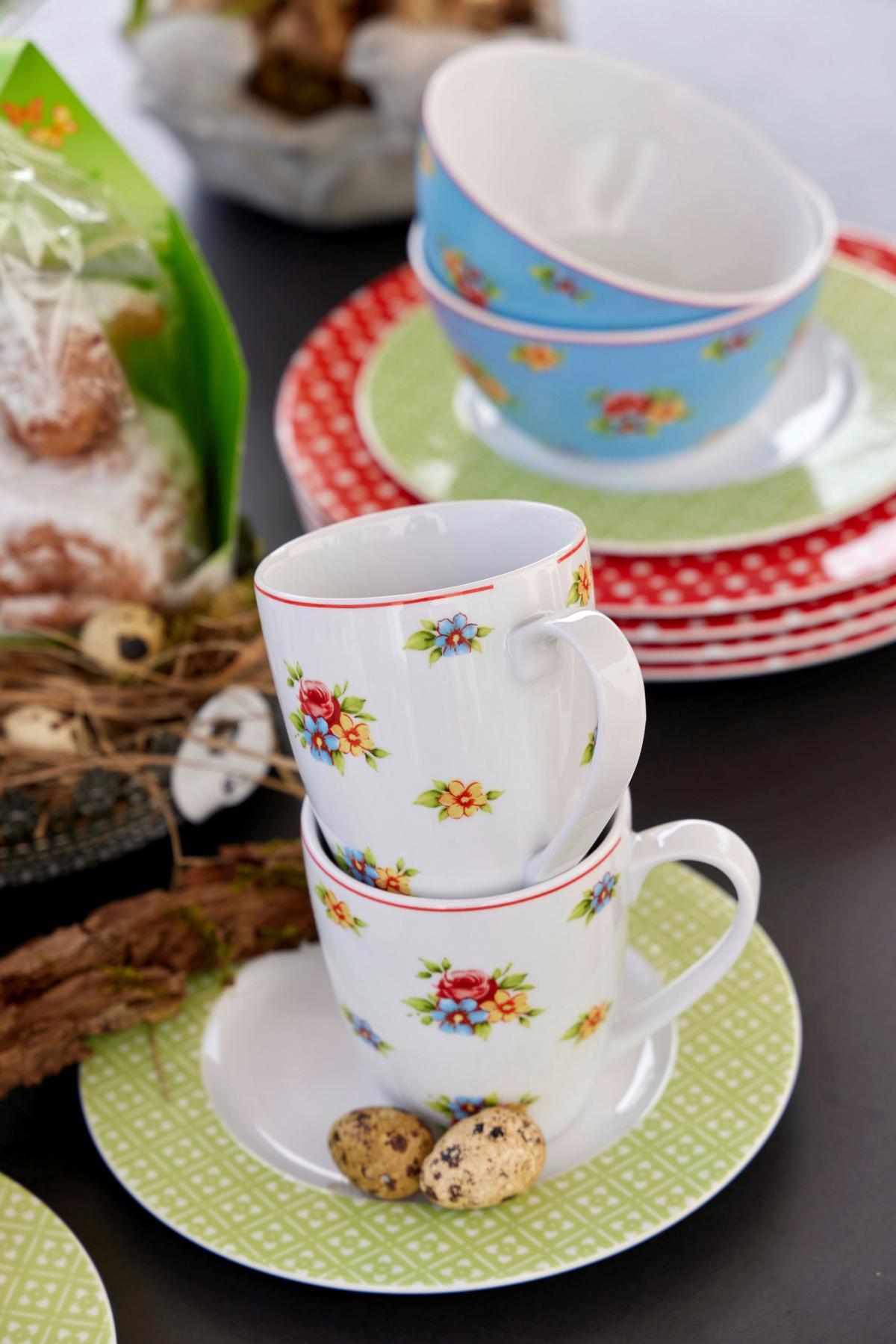 Kombiservice Multicolor, 16-teilig - Blau/Gelb, Keramik (32/31,5/33cm) - Creatable
