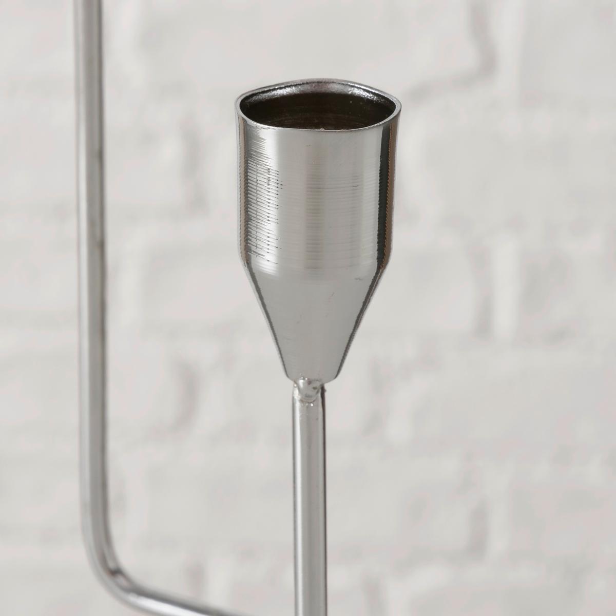 Stabkerzenhalter Timon I Silberfarben 2-flammig - Silberfarben, Modern, Metall (12/10/24cm) - Mömax