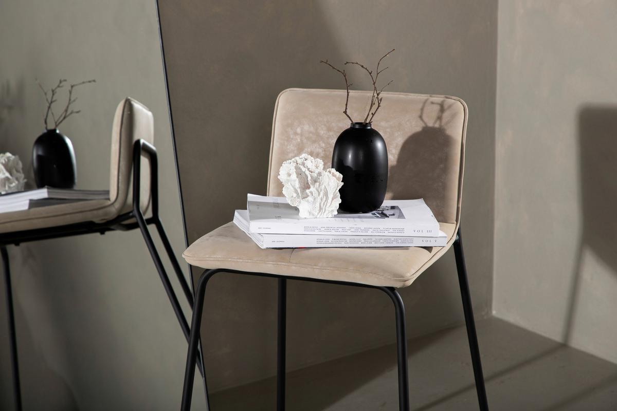 BARHOCKER-SET BISBEE - Beige/Schwarz, Design, Textil/Metall (41/84/50cm) - Livetastic