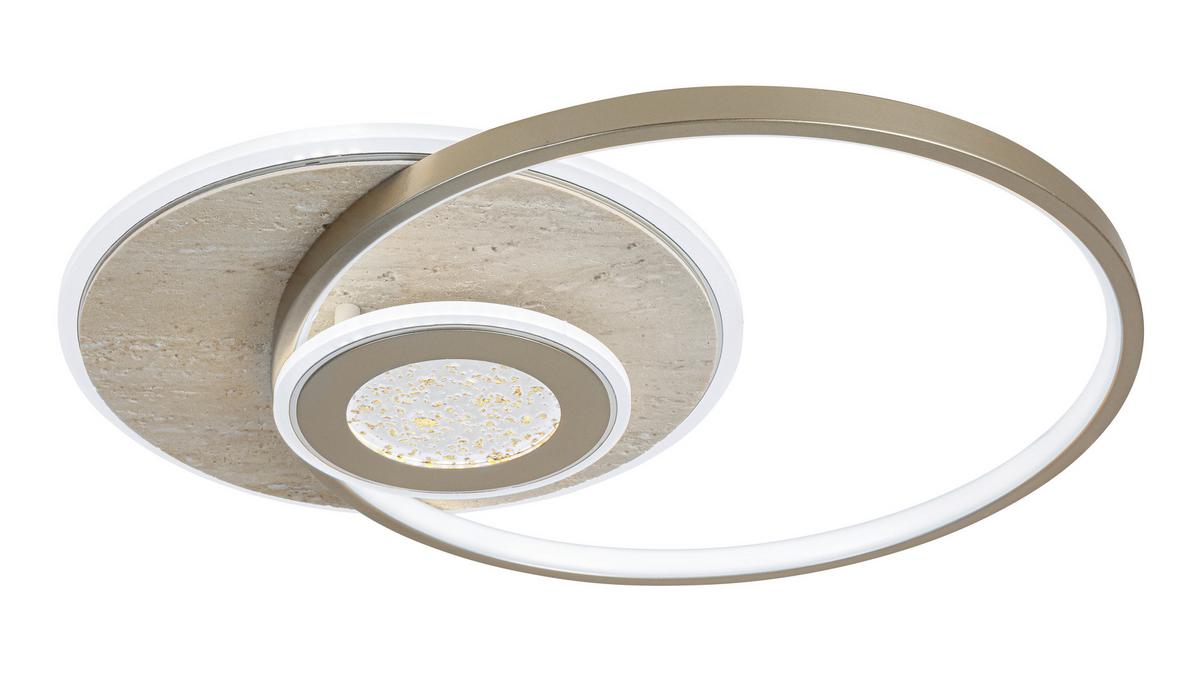 LAMPA SUFITOWA LED TRAVARA *SBN* - kolor piaskowy/szampanowy, Design, kamień/tworzywo sztuczne (54,5/43/8cm) - Novel