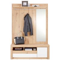 Predsoblje Kashmir New - bijela/boje hrasta, Moderno, drvni materijal (130/192,2/36cm) - Modern Living