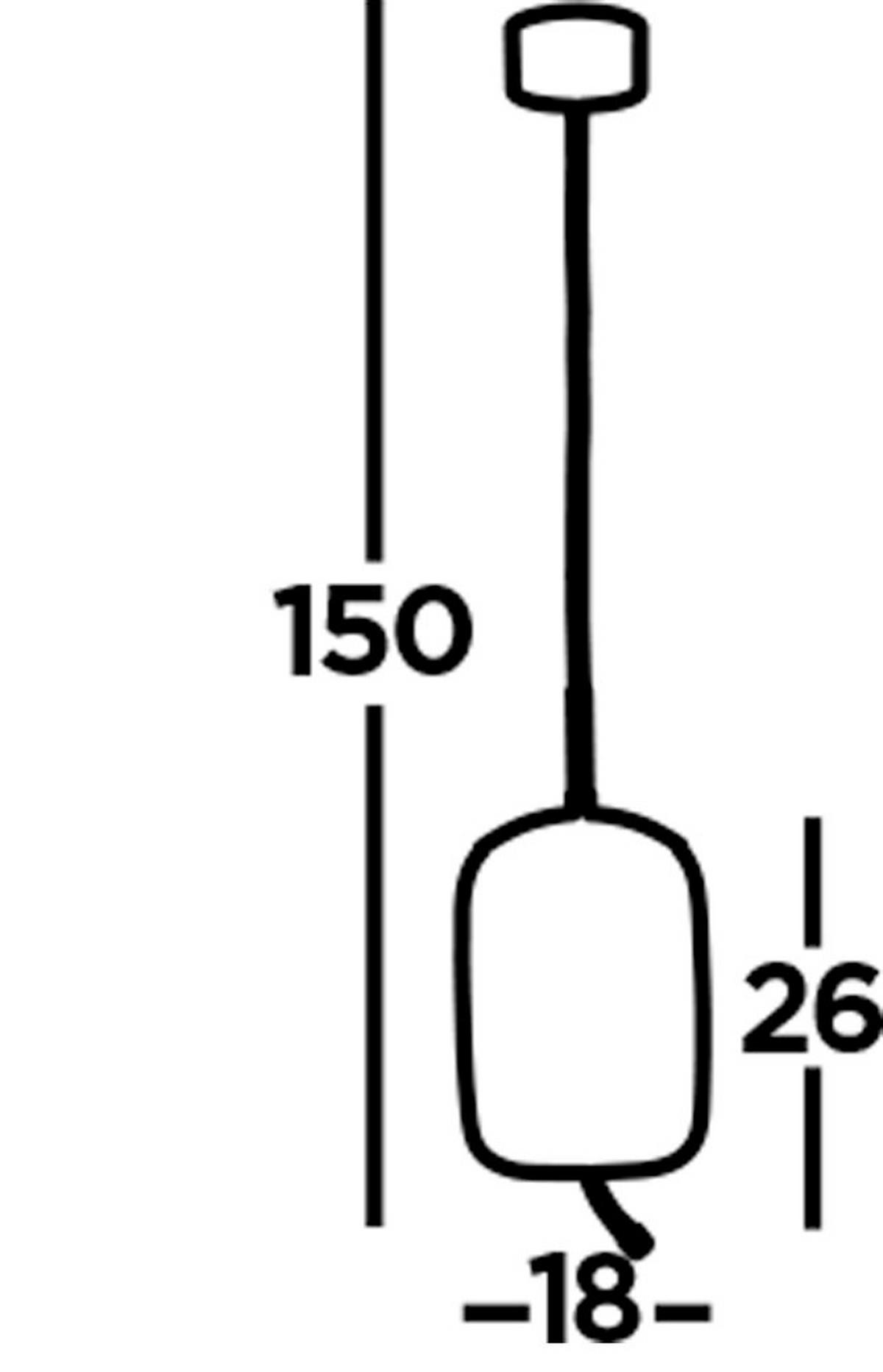 Led Függeszték 75132-1am - borostyánszínű, Basics, üveg/fém (18/18/43-150cm)