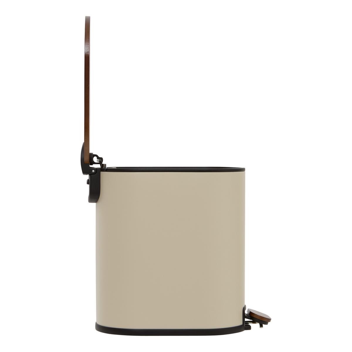 Coș gunoi Bagi cca. 5 l - maro/bej, Basics, lemn/metal (29/14/27cm)
