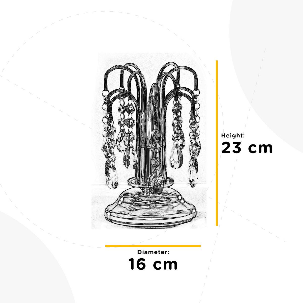 Kristall-Tischleuchte Pioggia Chromfarben max. 6 Watt - Chromfarben, KONVENTIONELL, Glas/Metall (16/23cm)