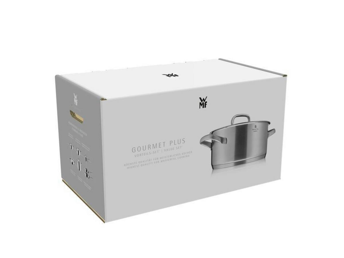 ZESTAW GARNKÓW GOURMET PLUS WMF - kolor stalowy, Basics, metal (50,6/29,4/23,7cm) - WMF
