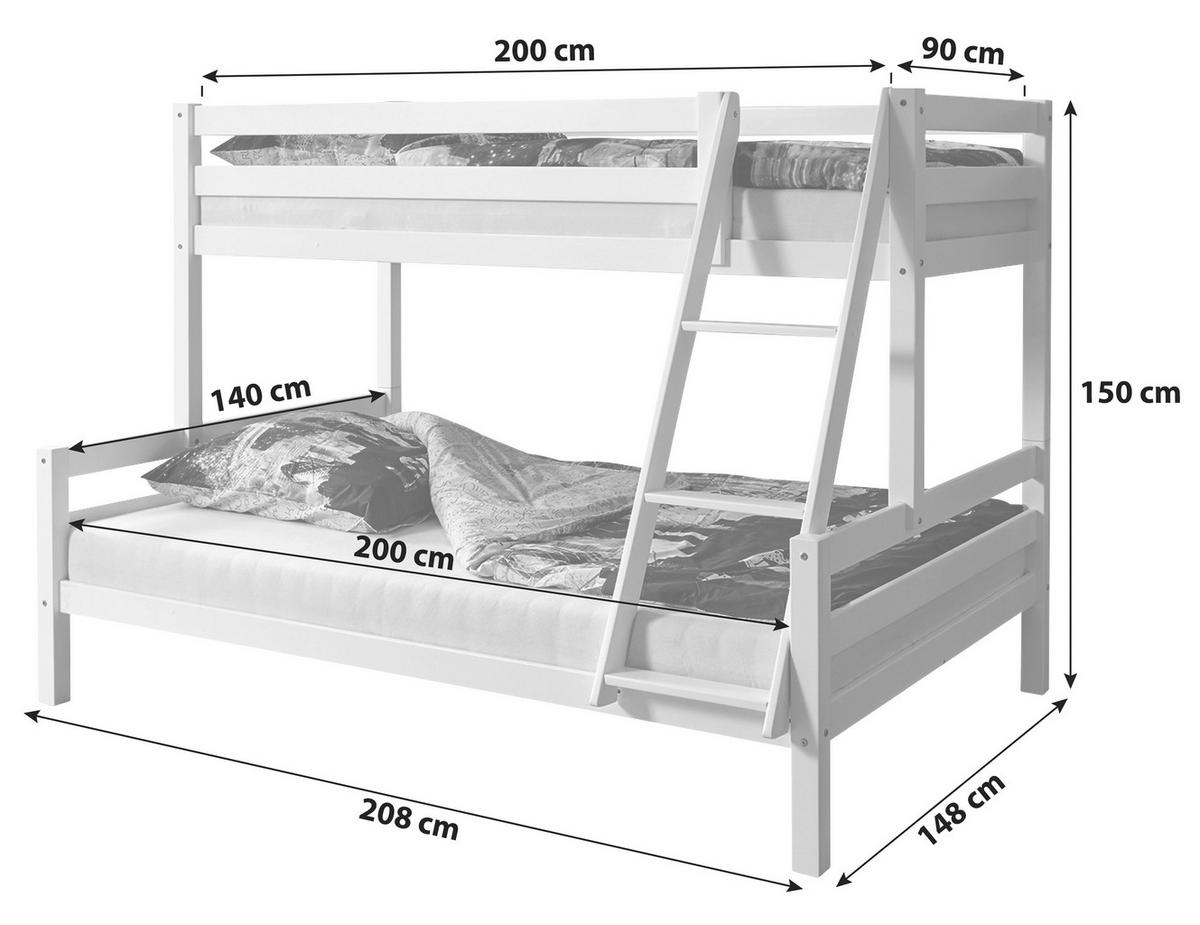 Pograd Maxim, Bela, Masivno - bela, Moderno, les (140/200cm) - MID.YOU
