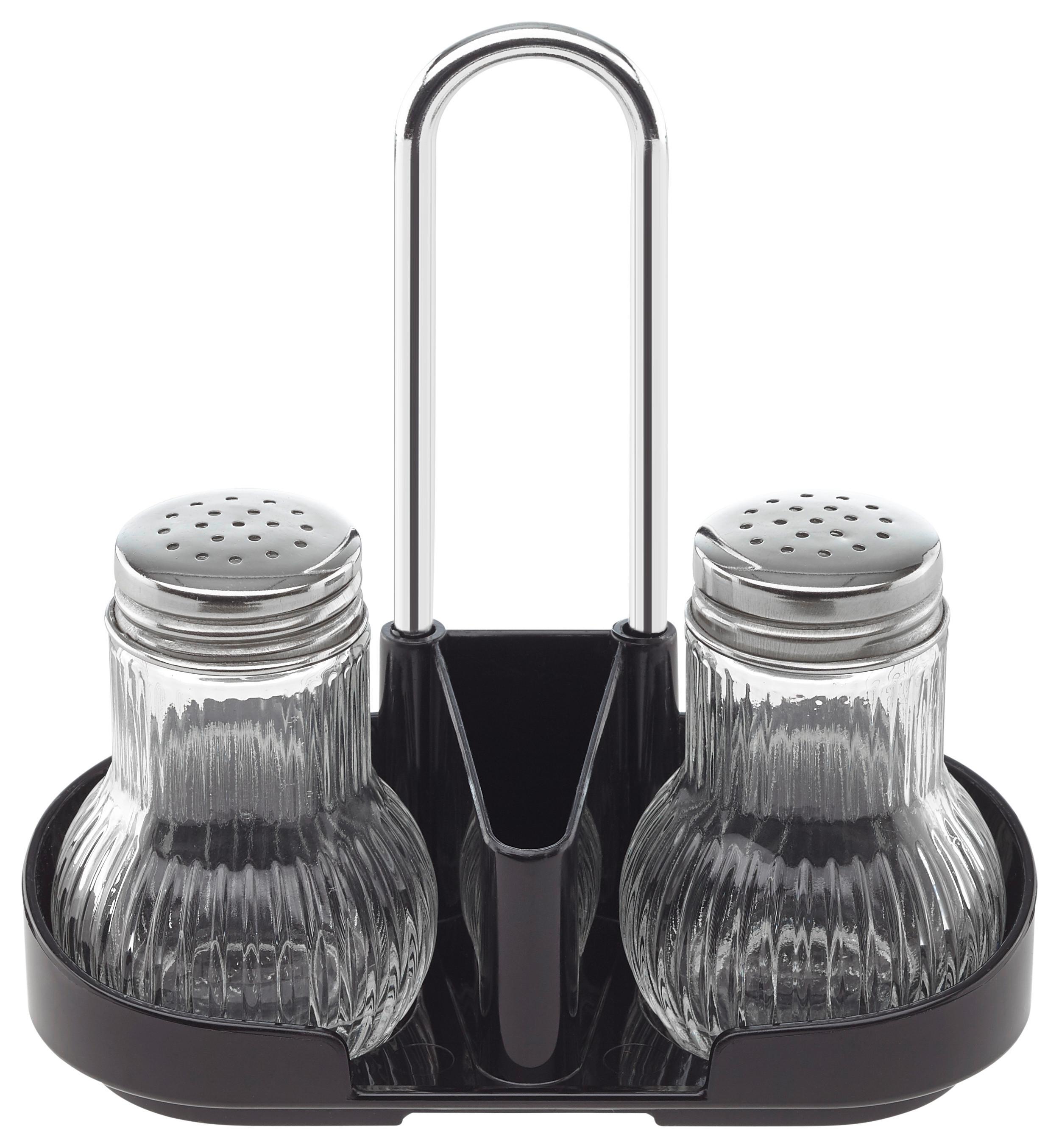 Salz- und Pfefferstreuer Salt & Pepper - Klar/Schwarz, Konventionell, Kunststoff/Metall (6/13/14cm) - Fackelmann