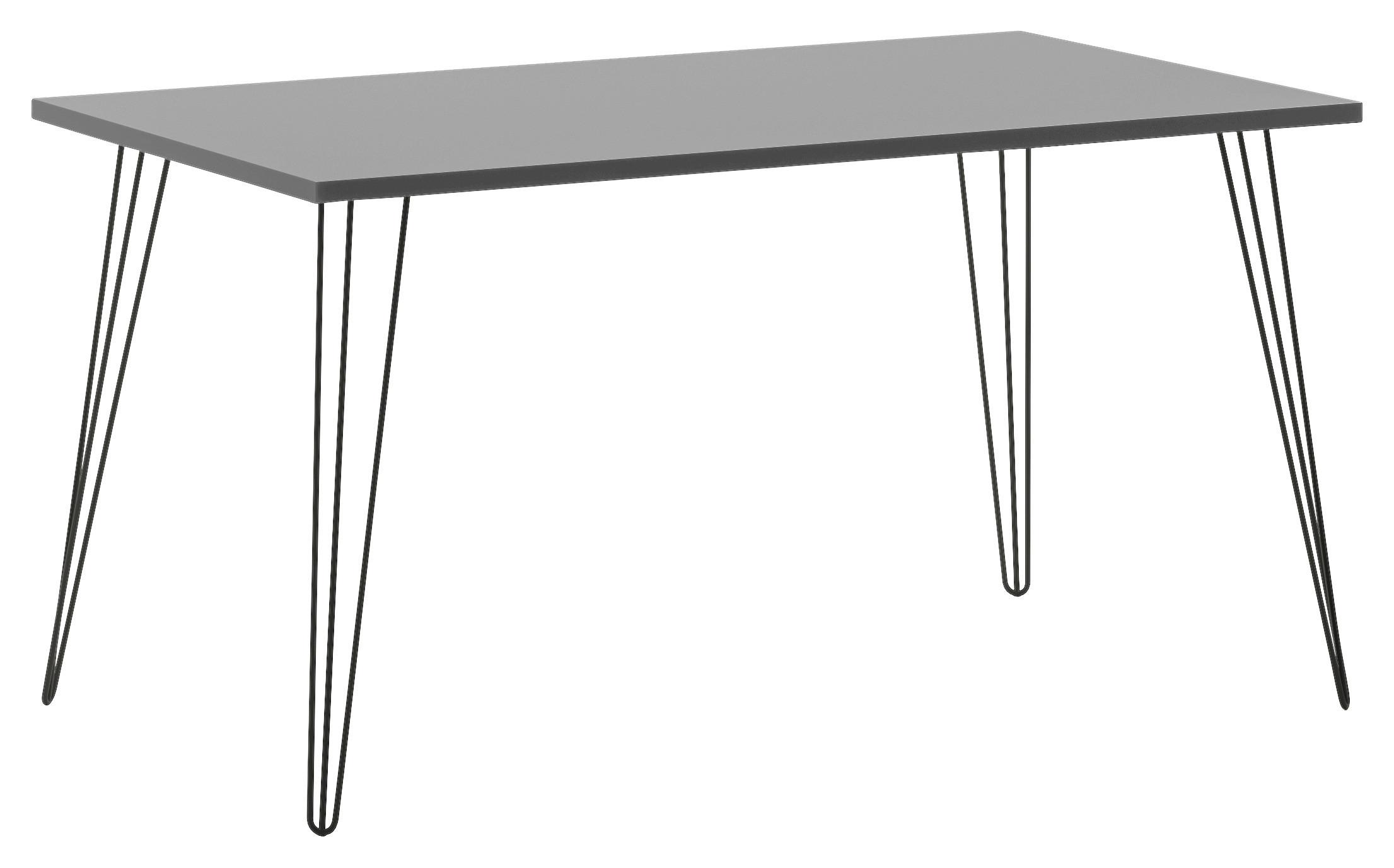 Schreibtisch Fynn Platingrau - Platinfarben/Schwarz, Design, Holzwerkstoff/Metall (120/80/74cm) - MID.YOU