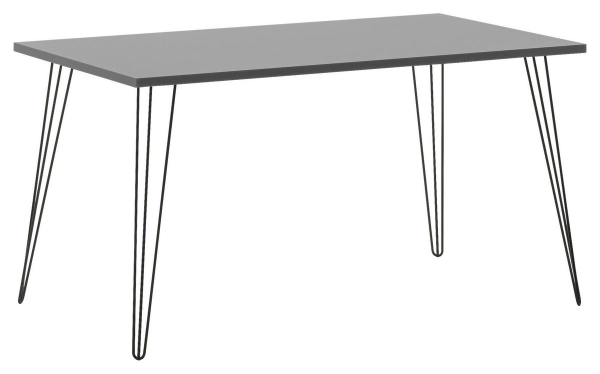 Schreibtisch Fynn Platingrau - Platinfarben/Schwarz, Design, Holzwerkstoff/Metall (120/80/74cm) - MID.YOU