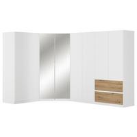 Kotna Omara Za Oblačila Costa, Bela, Barva Hrasta - barve kroma/bela, Moderno, leseni material (208/197/298cm) - Rauch Möbel