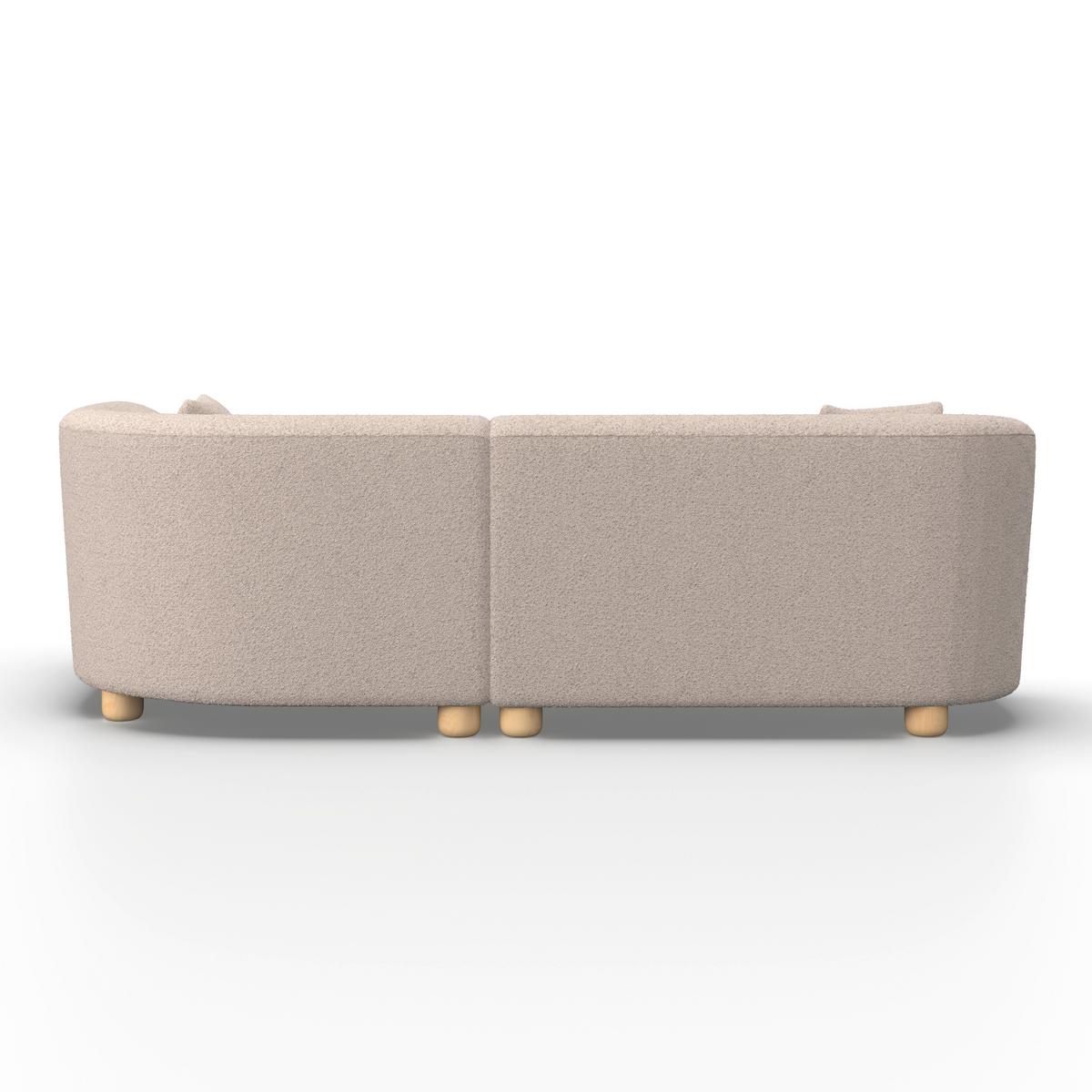 Sarokkanapé Alba - krémszínű, Modern, textil/fa (256/78/85/166cm) - Bessagi Home