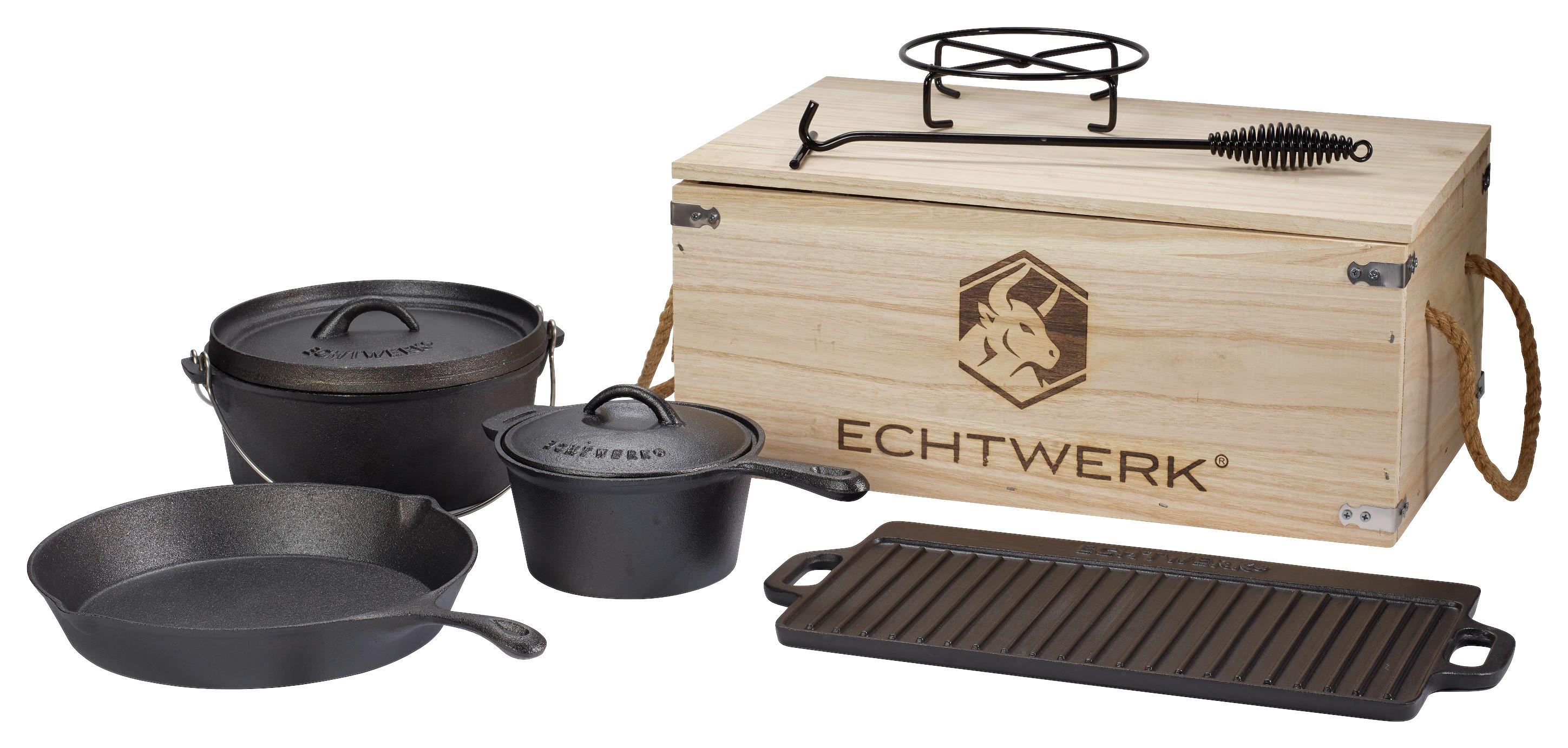 Set Posod Outdoor, 7-Delni - črna, Trend, kovina - Echtwerk