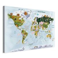 Slika Na Platnu Wonders Of The World I - pastelno modra/zelena, Basics, tekstil/les (90/60/1,2cm) - artgeist