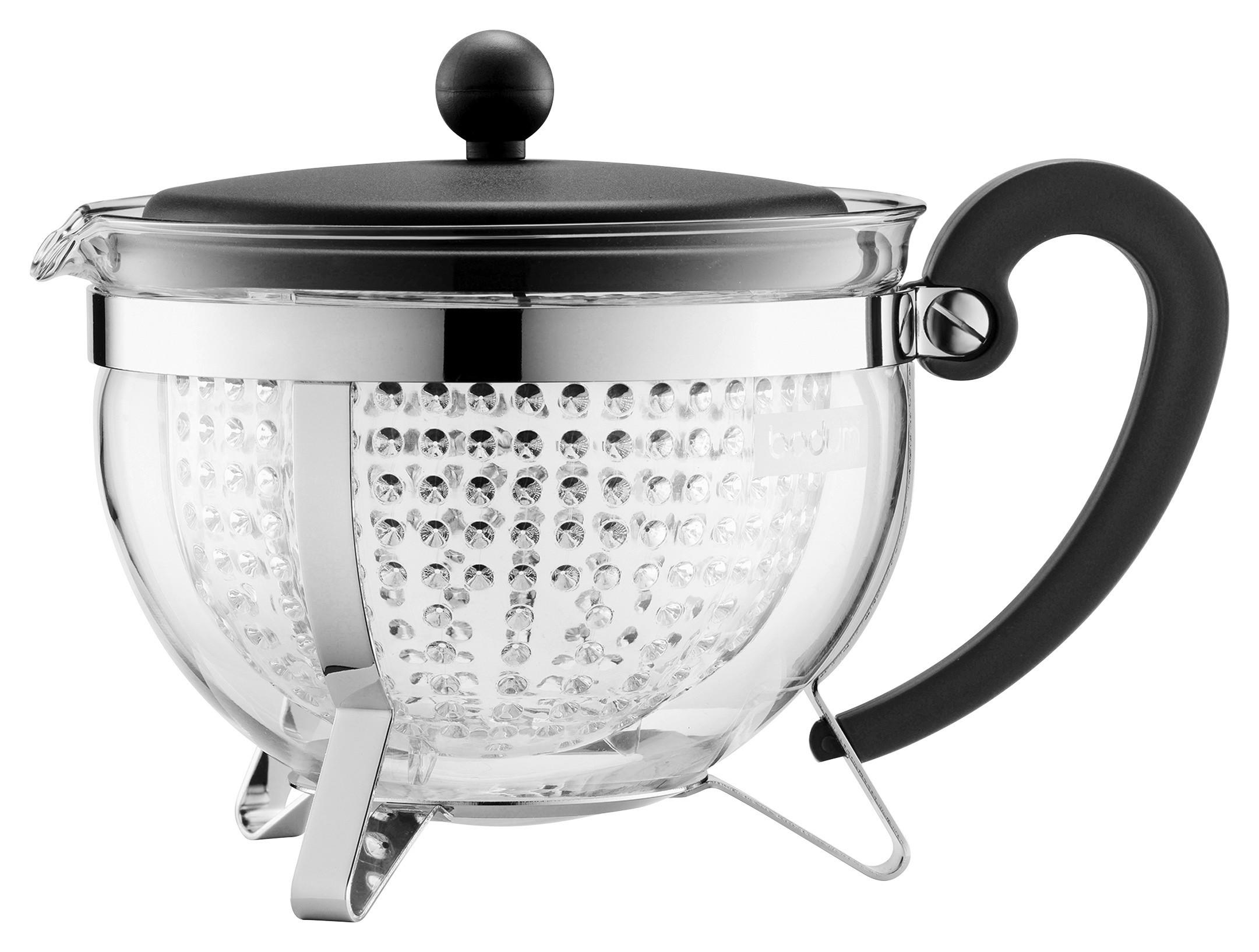 Teekanne Bodum Chamboard Schwarz ca. 1,3l - Schwarz, KONVENTIONELL, Glas (19/19/17cm) - Bodum