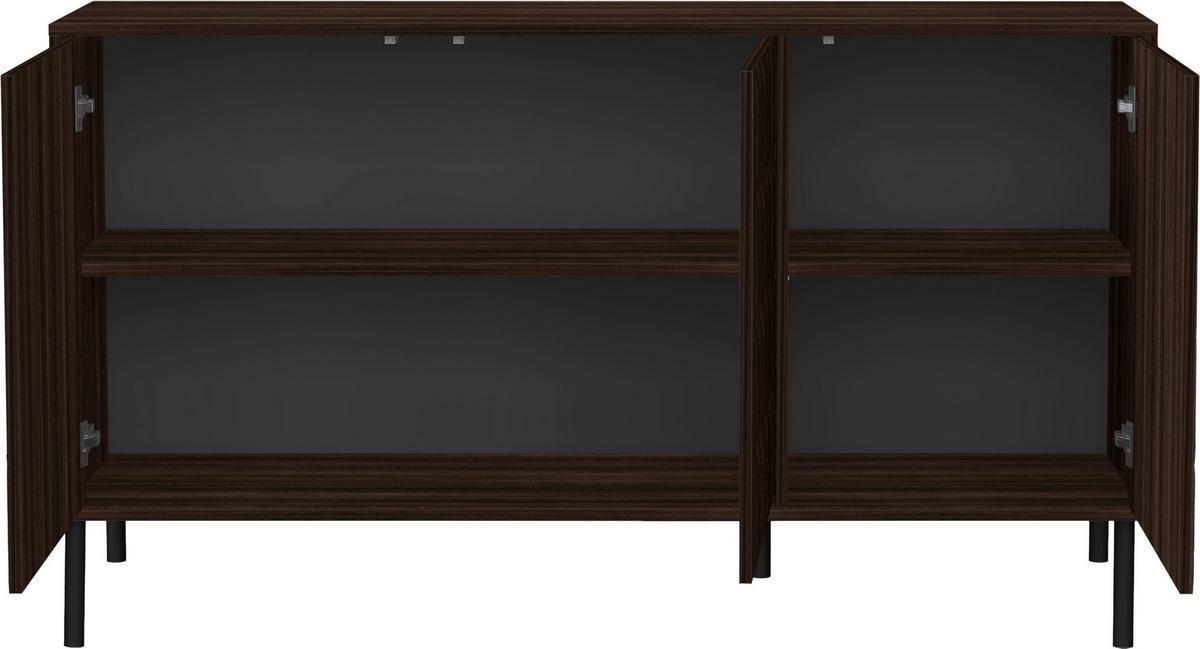Sideboard Diamond Dunkelbraun - Dunkelbraun/Schwarz, Design, Holzwerkstoff/Metall (155/91/40cm) - Mömax
