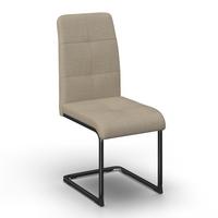 Schwingstuhl Lucie Creme Leinenoptik Gepolstert - Creme/Nickelfarben, MODERN, Textil/Metall (43/99/60cm) - Bessagi Home