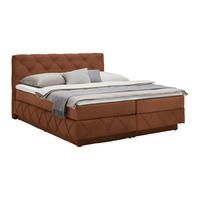 Boxspringbett Cordoba Rostfarben ca. 160x200cm - Rostfarben/Schwarz, KONVENTIONELL, Holz/Holzwerkstoff (160/200cm) - Premium Living