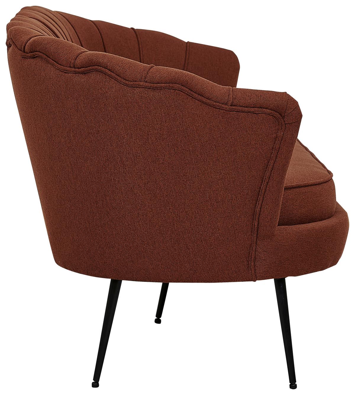 Sofa Calais ca. 180 cm Rostfarben - Rostfarben/Schwarz, Design, Textil/Metall (180/78.5/78cm) - Livetastic