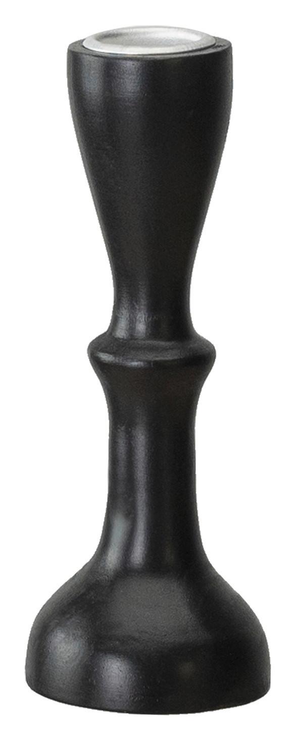 Hengergyertyatartó Noir - fekete, faalapú anyag/fém (6/15cm) - Modern Living