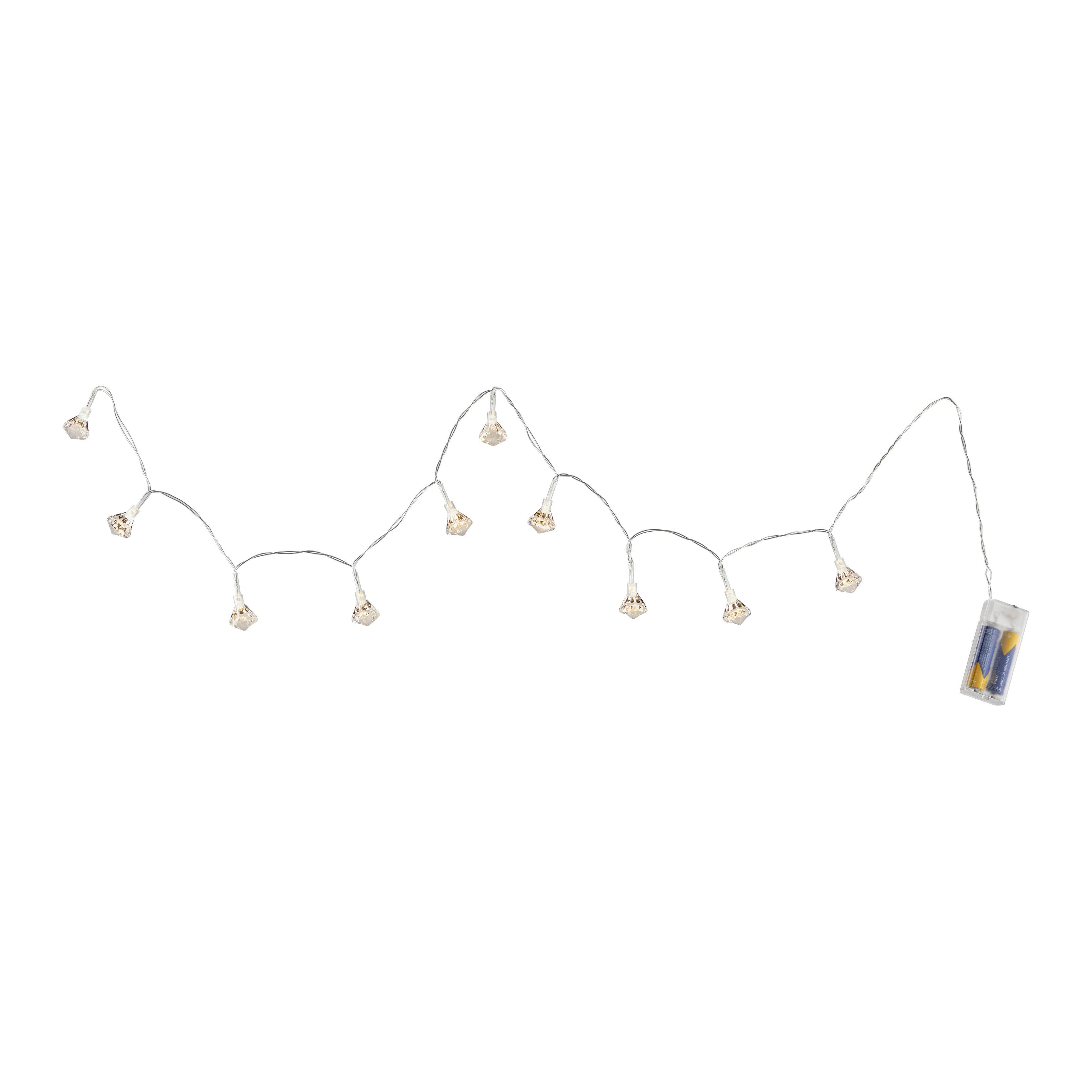 Lichterkette Linda Transparent ca. 120cm - Transparent, KONVENTIONELL, Kunststoff/Metall (120cm)