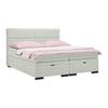 Boxspring Krevet Ethan - sivo-bijela/crna, Moderno, tekstil/plastika (160/200cm) - Premium Living