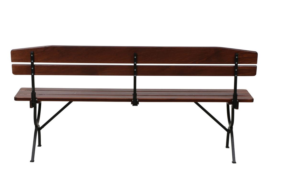 Biertischgarnitur Bavaria Braun/Schwarz - Dunkelbraun, MODERN, Holz/Metall (60/60/180cm) - Gardenson