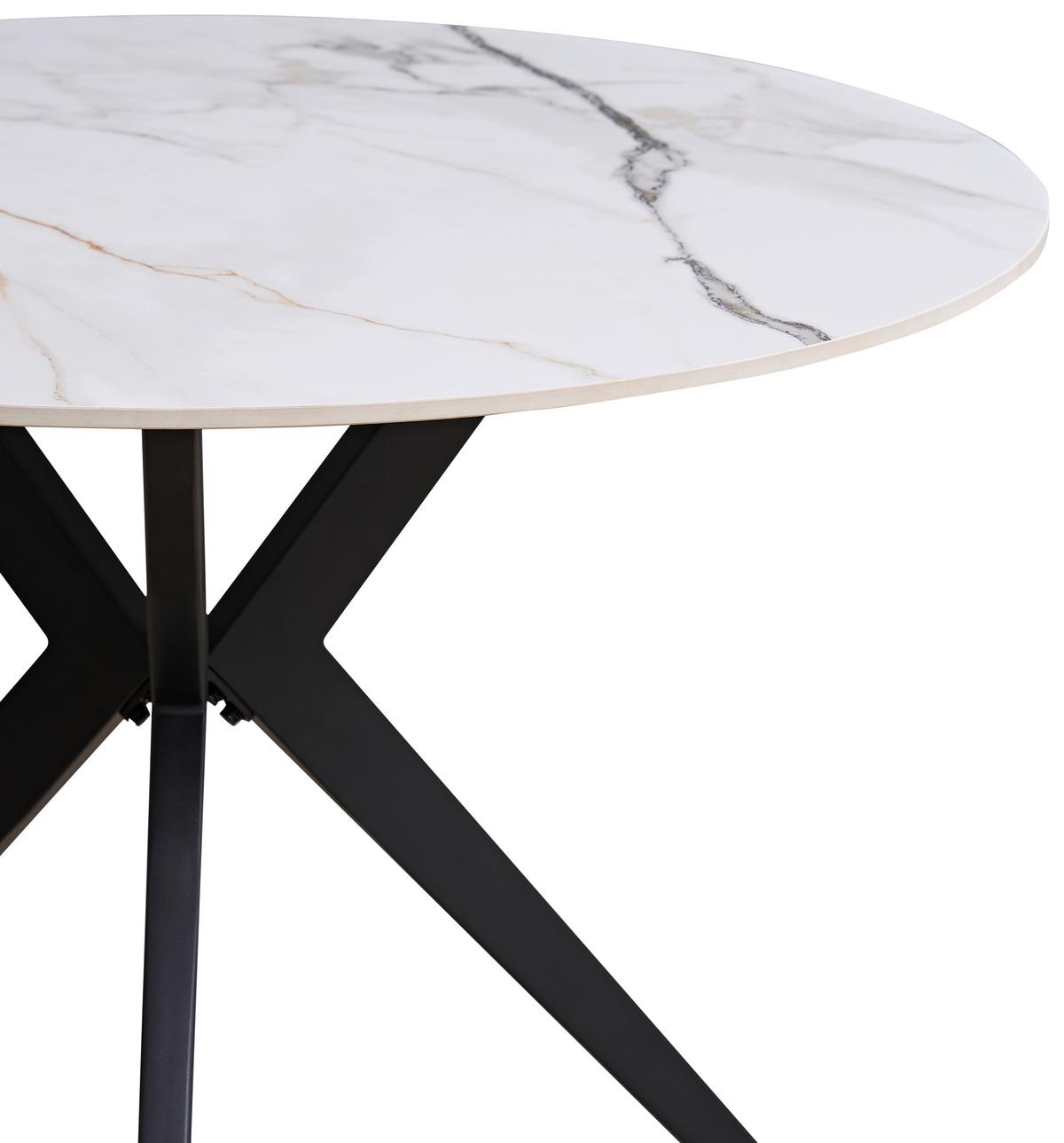 STÓŁ DO JADALNI MERKUR -EXKLUSIV- - beżowy/czarny, Design, metal/ceramika (100/100/76cm) - Xora