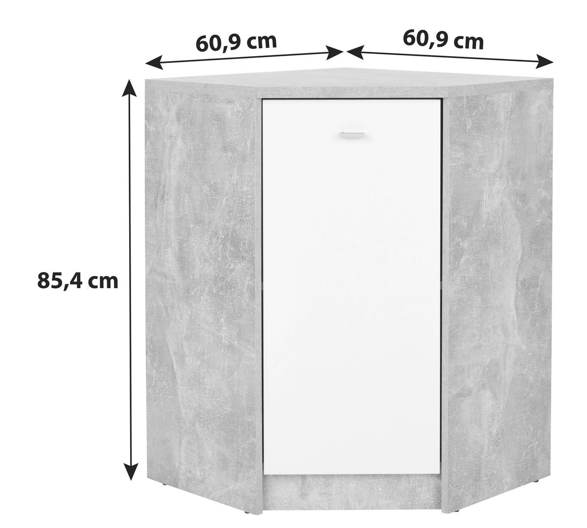 Kotna Komoda 4-you New, Siva, Bela - barve kroma/siva, Moderno, umetna masa/leseni material (60,9/85,4/60,9cm) - Mömax