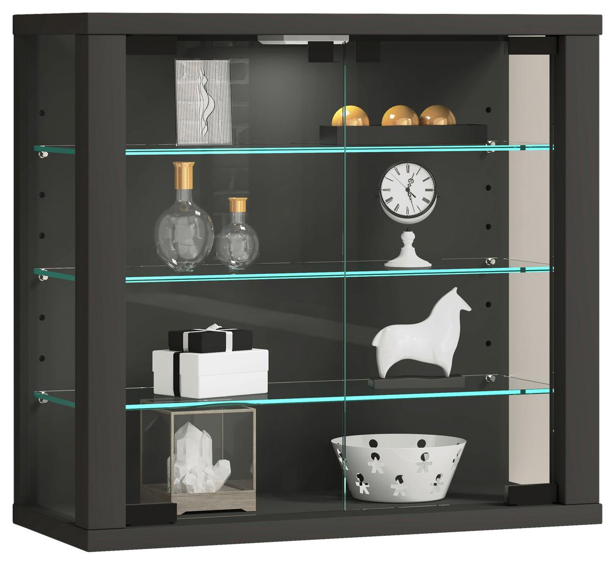 HÄNGEVITRINE VITROSA S - Anthrazit, Design, Glas/Holzwerkstoff (43/40/18cm) - MID.YOU