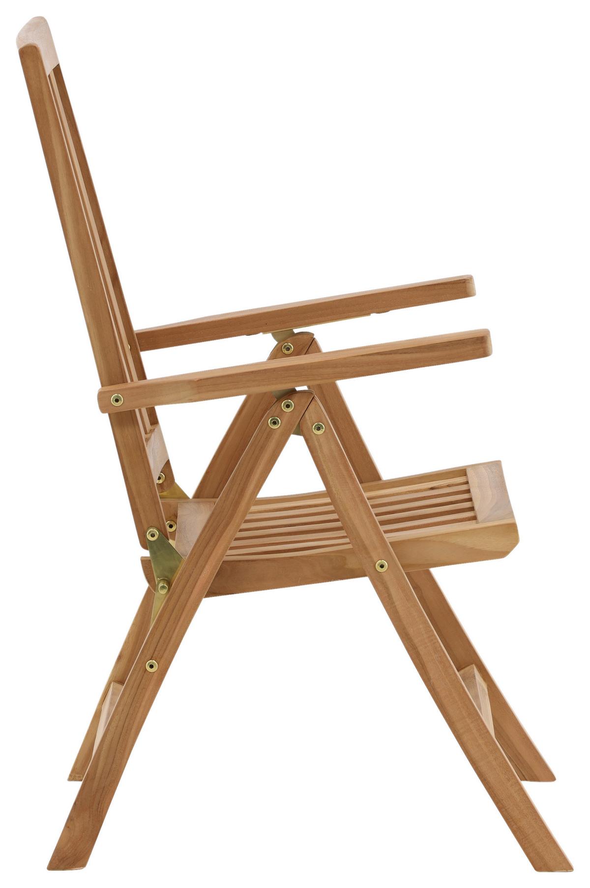 Klappstuhl Kenya ca. 62x105x73 cm Teakholz - Teakfarben, KONVENTIONELL, Holz (62/105/73cm) - Gardenson