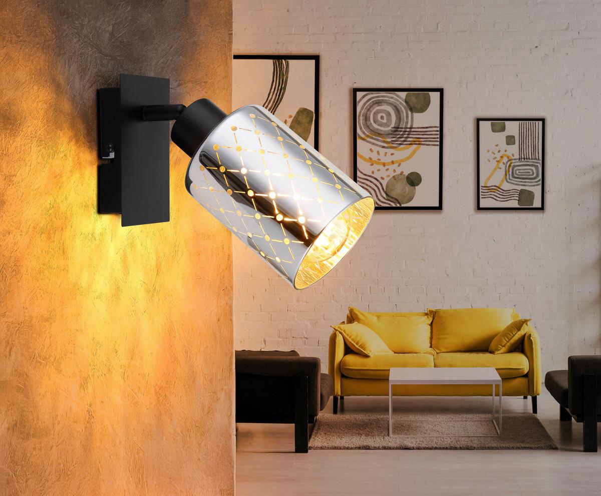 STRAHLER 54316-1  ALONSO - Klar/Chromfarben, Basics, Glas/Metall (8/16,5/20cm) - Globo