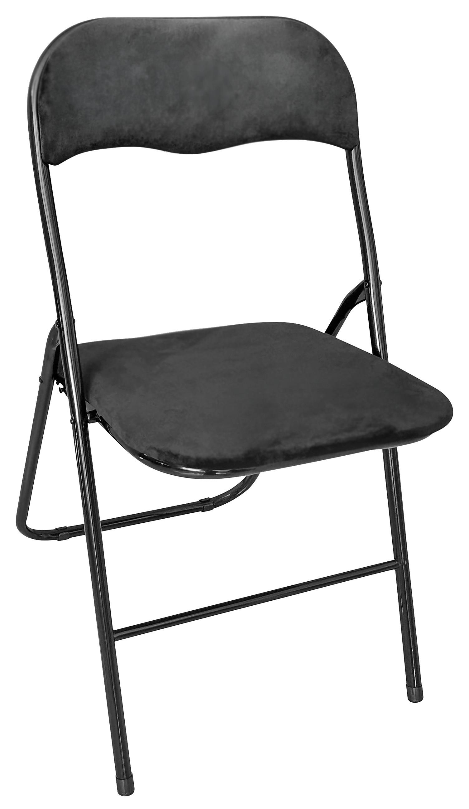 Scaun pliabil WALTER II - negru, Konventionell, metal/textil (44/78/45,5cm) - Modern Living