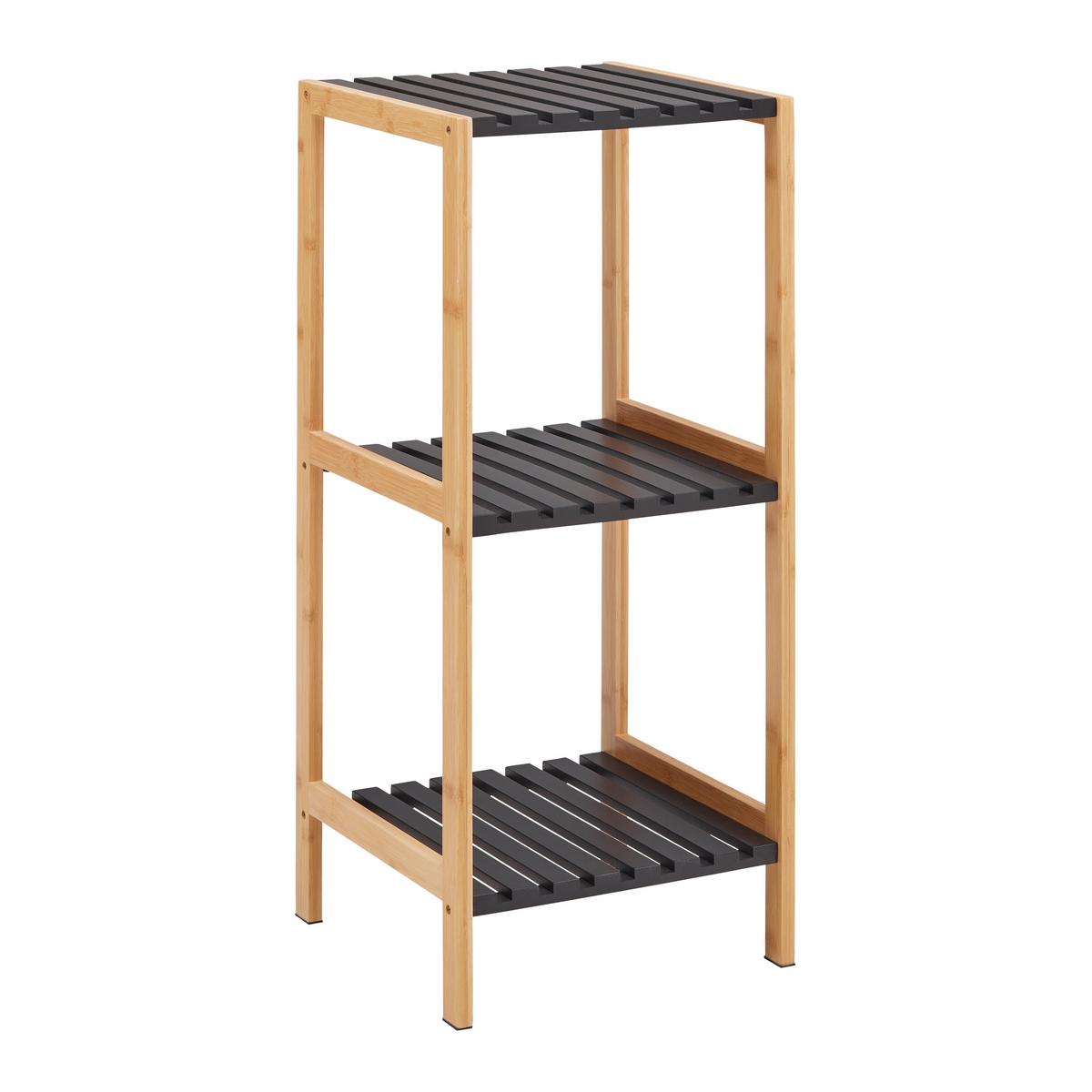 Regal Elsa in Schwarz/Naturfarben - Schwarz/Naturfarben, MODERN, Naturmaterialien/Holzwerkstoff (34/79/33cm) - Mömax