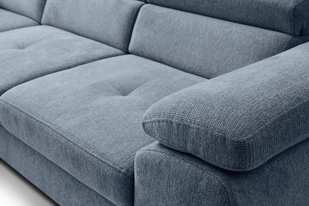 Kutna Garnitura Floris - plava/crna, Moderno, tekstil/metal (200/75-90/256cm) - Modern Living