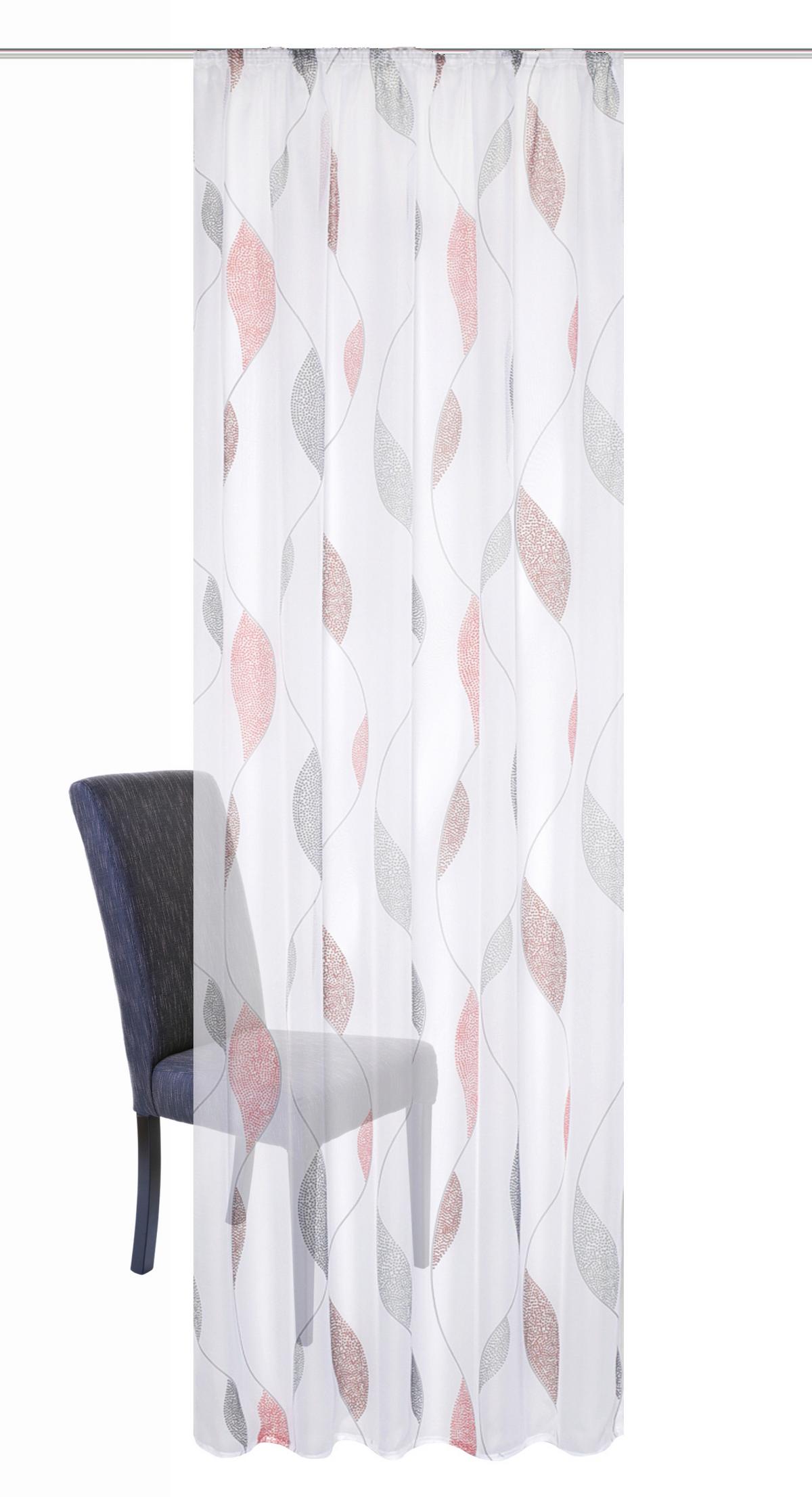 Fertigvorhang Paolo Multicolor ca. 140x145cm - Rot, KONVENTIONELL, Textil (140/145cm) - Schmidt W. Gmbh