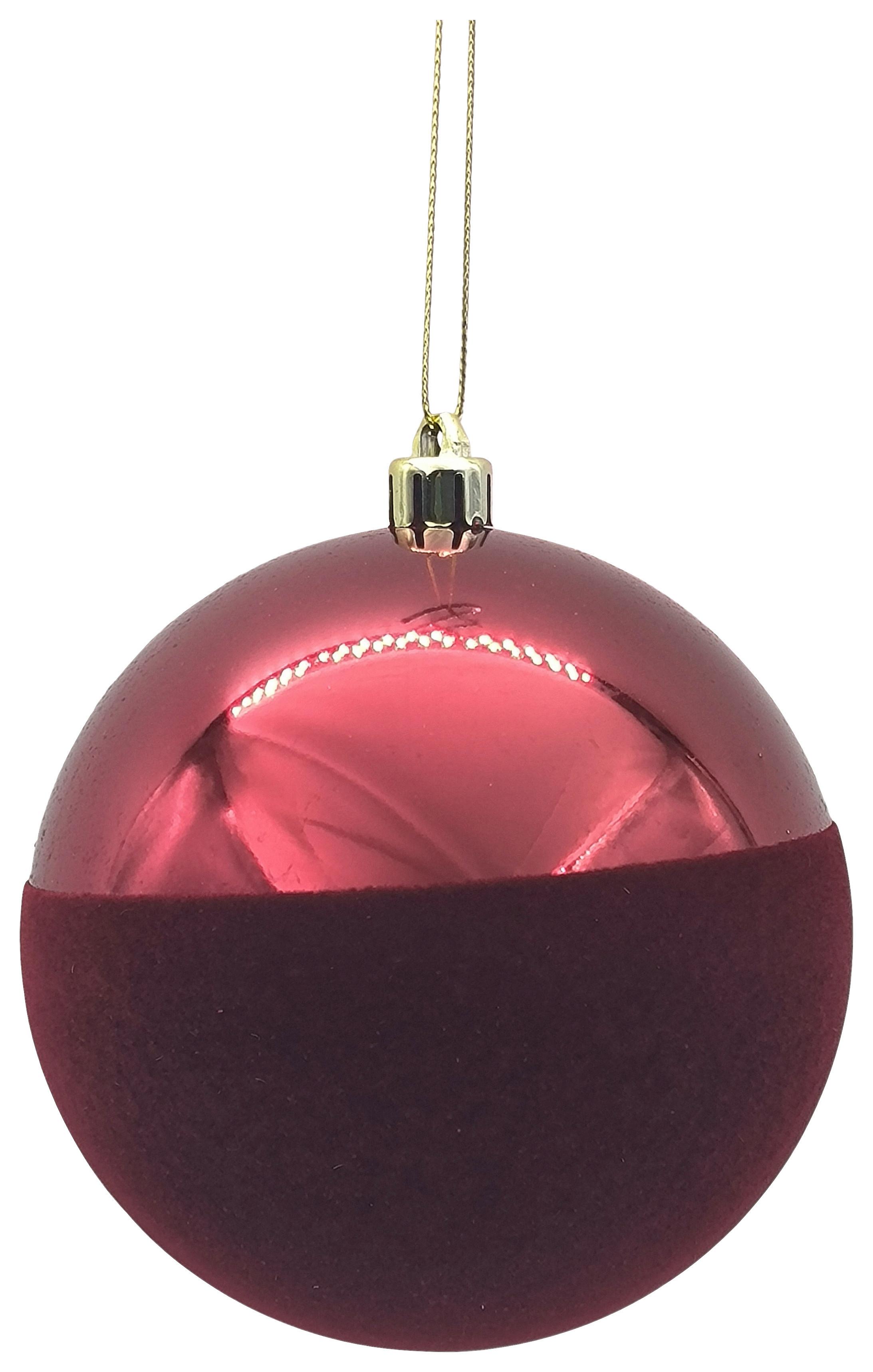 Christbaumkugel Rot - Rot, Konventionell, Kunststoff (10cm) - Mömax