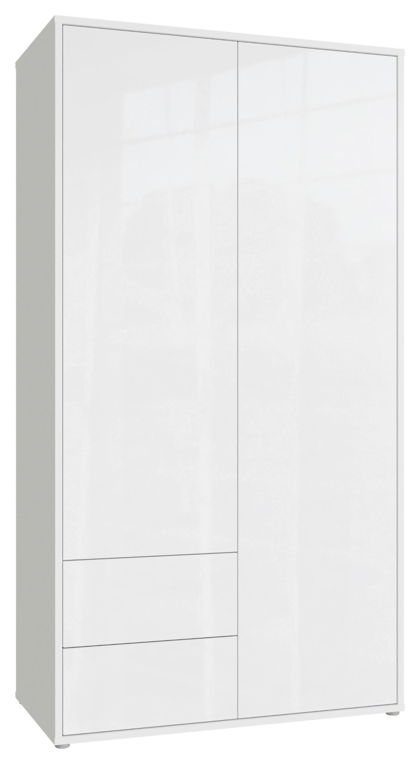 Omara S Klasičnimi Vrati Alice, Bela - bela/visoki sijaj, Trend, leseni material (115/214/60cm) - Carryhome
