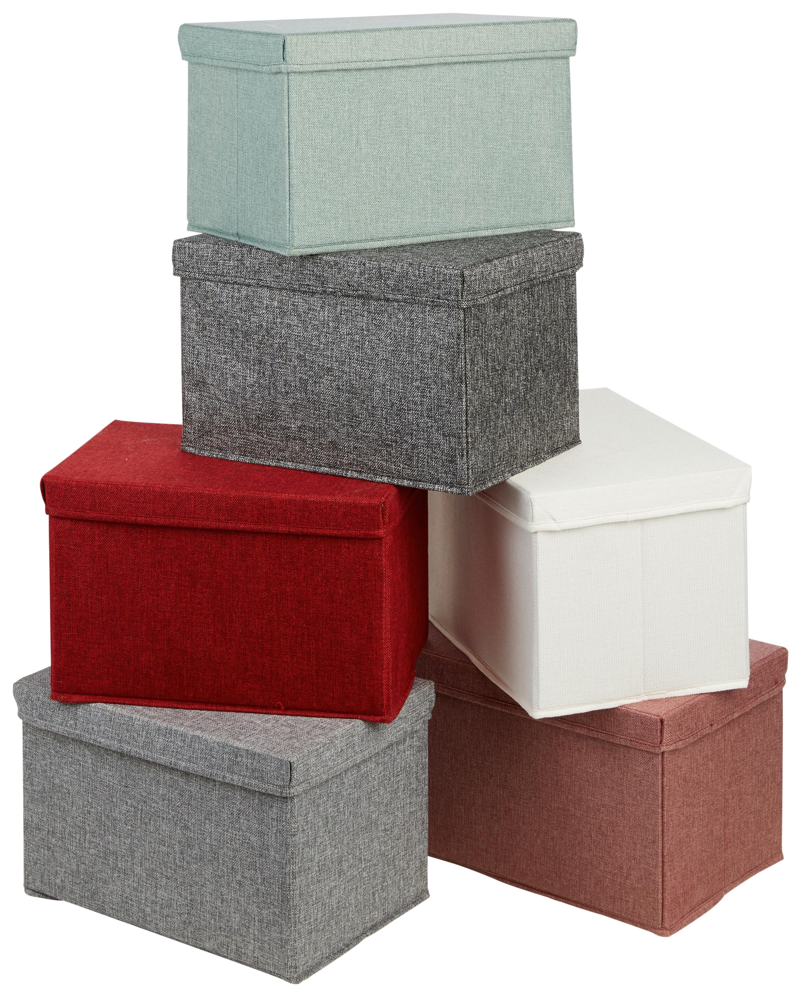 VIKBAR FÖRVARINGSKORG CINDY - CA. 23L -EXT- - grå, Modern, textil/kartong (38/26/24cm) - Mömax