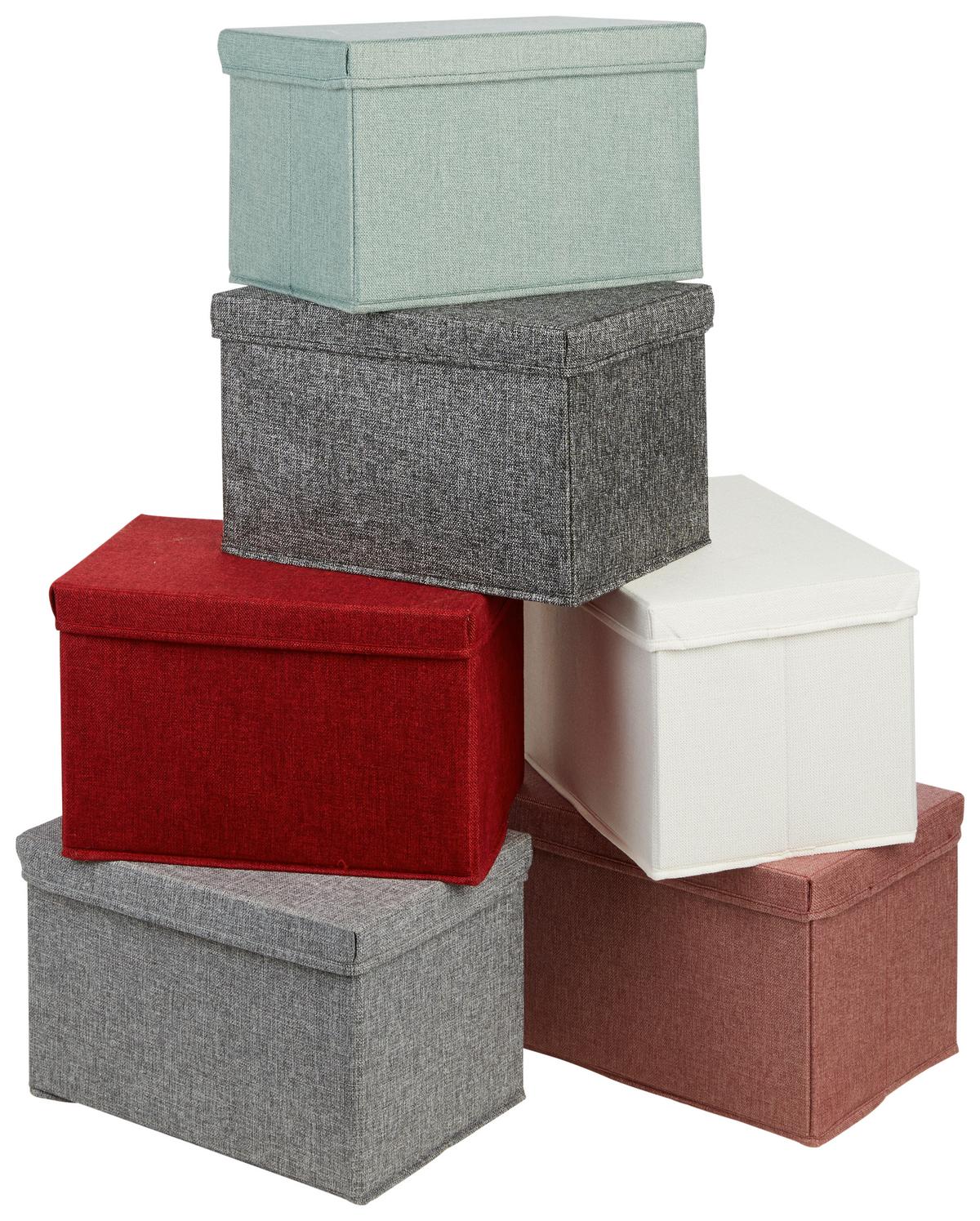 Faltbox Cindy ca. 23l - Grau, MODERN, Karton/Textil (38/26/24cm) - Mömax