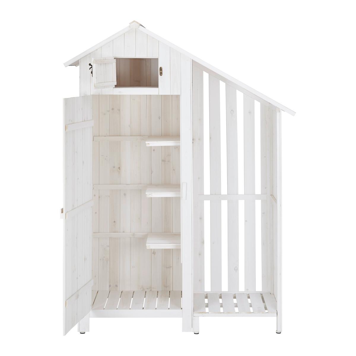 Gerätehaus MARIANNA - Weiss, Modern, Holz (131/180/54,5cm) - Bessagi Garden