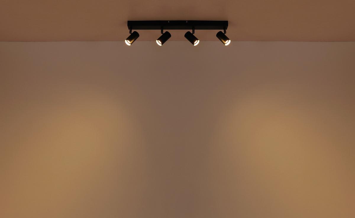 Led Reflektor Este - crni krom/crna, Design, metal (56/6/11cm) - Globo