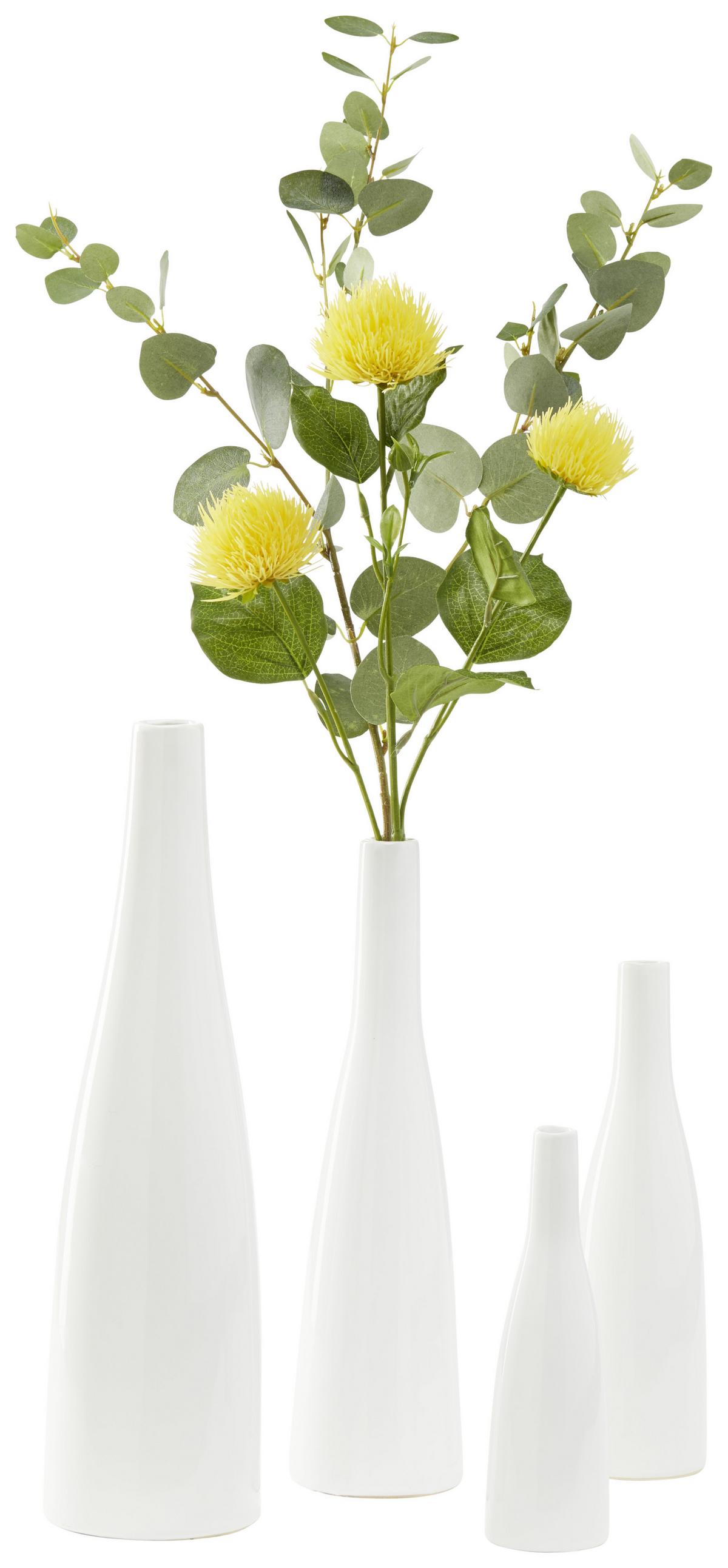 Vase Plancio in Weiß - Weiß, MODERN, Keramik (5,5/20.5cm) - Modern Living