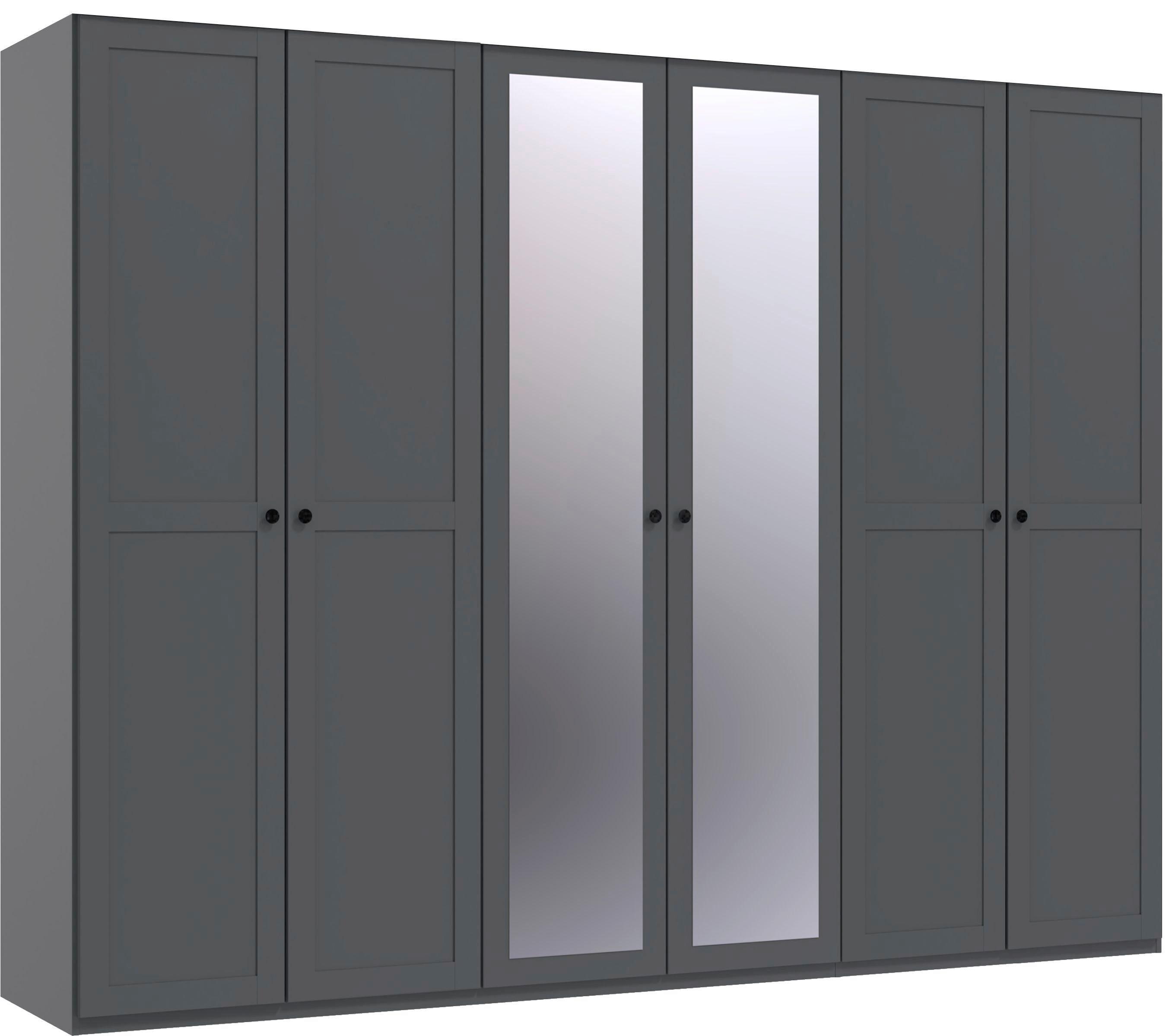 DREHTÜRENSCHRANK NEW YORK - Silberfarben/Graphitfarben, Konventionell, Glas/Holzwerkstoff (270/208/58cm) - Premium Living