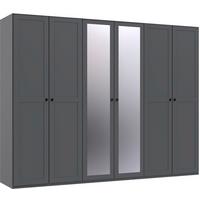 DREHTÜRENSCHRANK NEW YORK - Silberfarben/Graphitfarben, Konventionell, Glas/Holzwerkstoff (270/208/58cm) - Premium Living