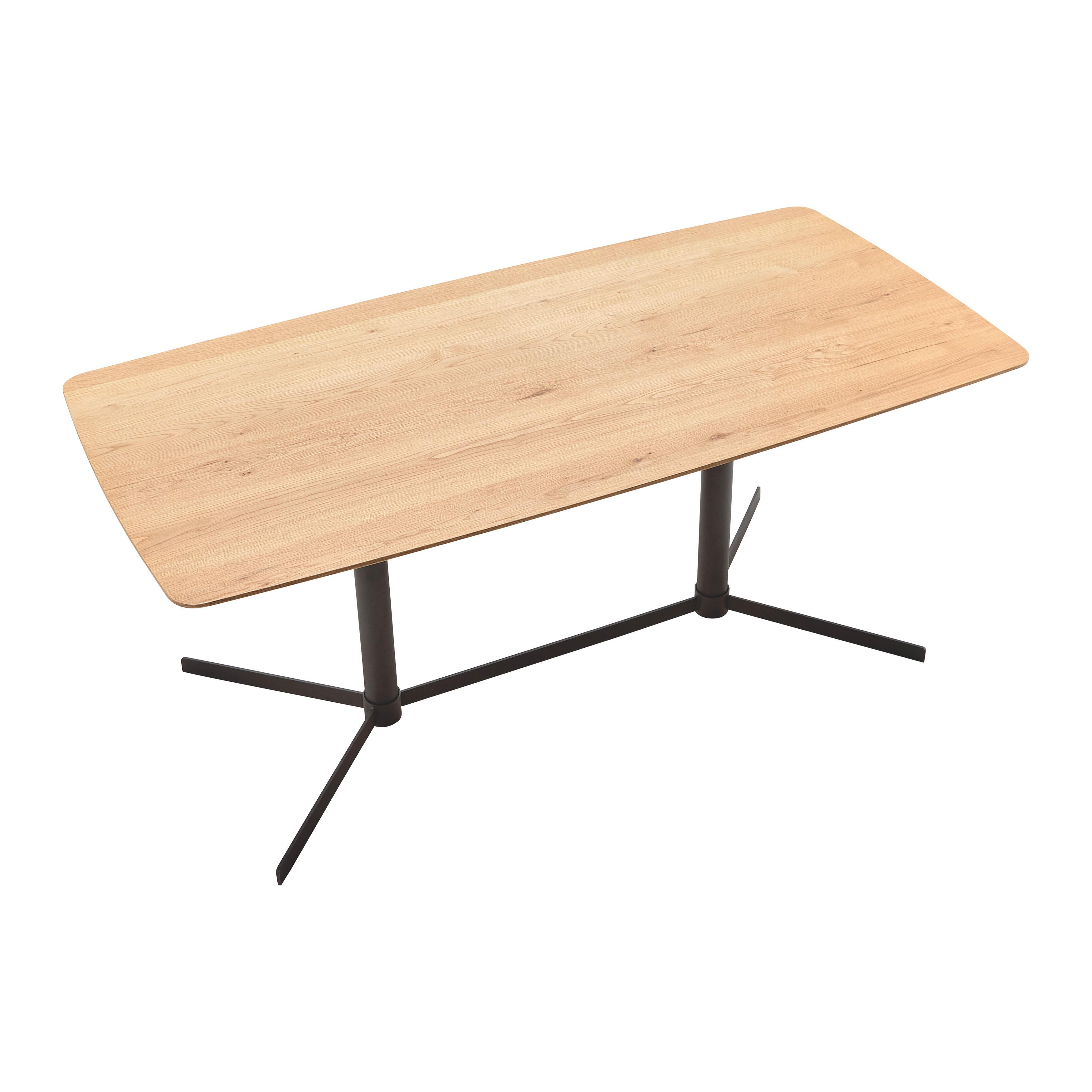 MATBORD VALLETTA - svart/ekfärgad, Modern, metall/trämaterial (160/90/76cm) - Premium Living
